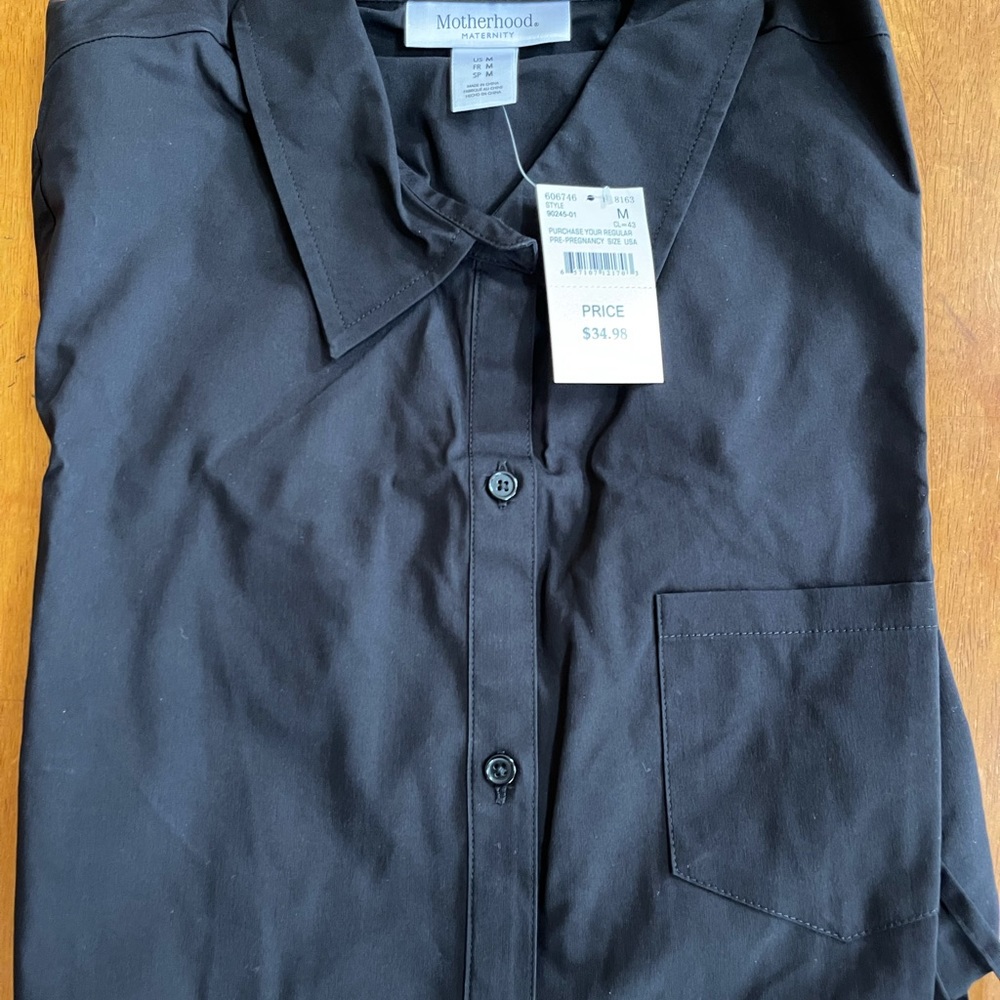 Maternity black button down shirt/top
